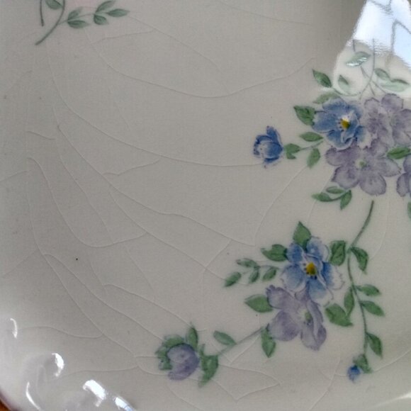 Vintage Blue Bell Flower Ceramic Tray Furukawa Japan Rectangular 12"x6.5" - Picture 7 of 12